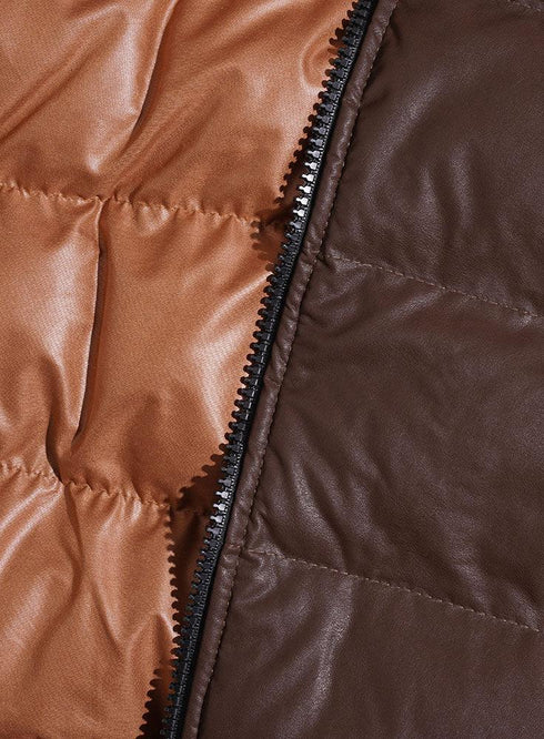 Dark Brown F - Leather Jacket - Khotwh